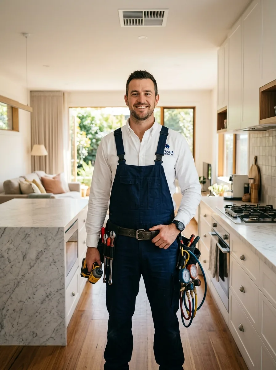 Technician working on a home energy upgrade